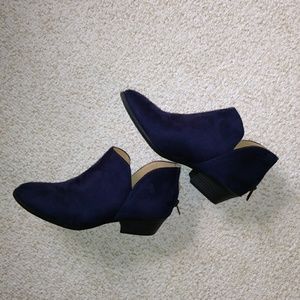Navy Suede Ankle Boots